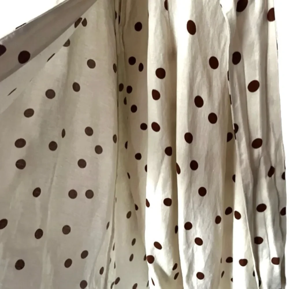 Moon River linen blend polka dot midi wrap dress SIZE MEDIUM